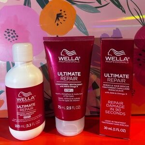 Lot of 3!
Wella Ultimate Repair Travel Miracle Rescue, Shampoo & Conditioner